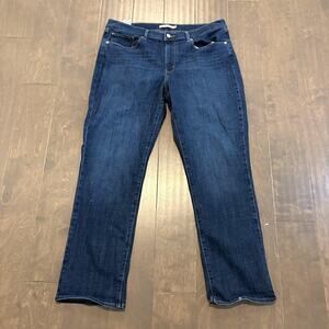 Levis Jeans Womens 33x30 Dark Wash‎ Classic Straight Stretch 393250-0050